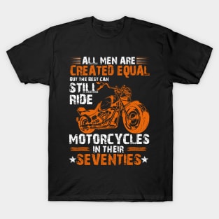 Vintage Mens Grandpa Motorcycle Biker Birthday 70 Years Old T-Shirt